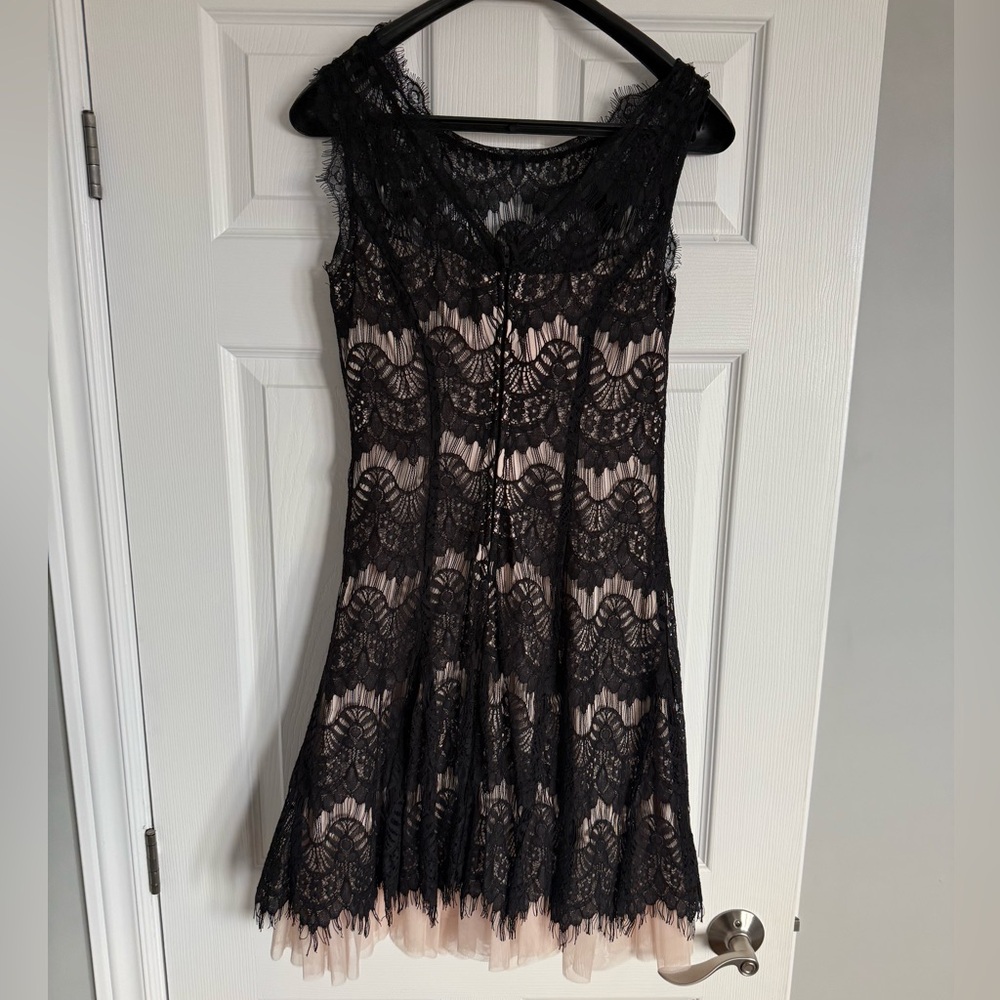 Black Babydoll Midi Dress Sweetheart Neckline